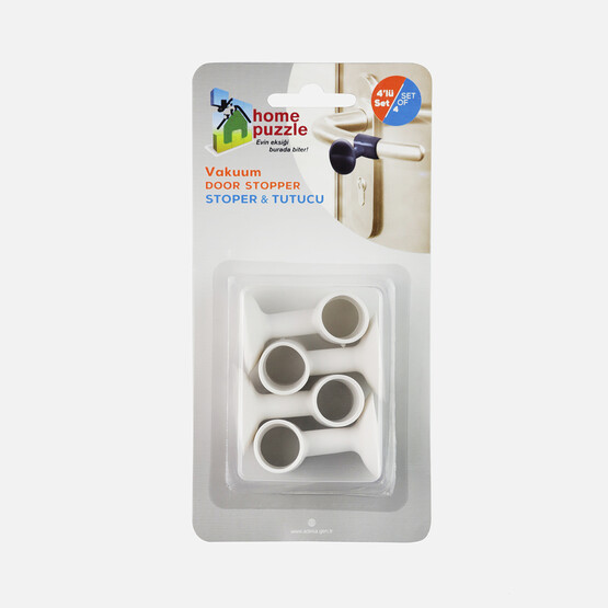 Home Puzzle Vakum&Stoper Tutucu 4'lü Beyaz  