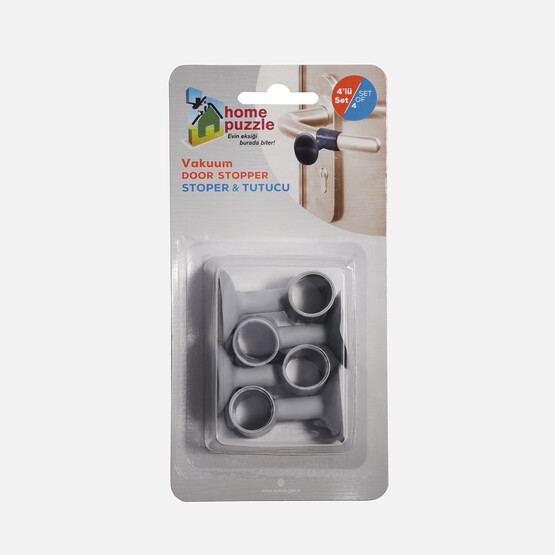 Home Puzzle Vakum&Stoper Tutucu 4'lü Gri  