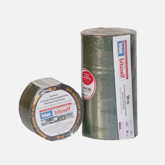BTM Bitüself Star Alüminyum Folyolu Su ve Ses Yalıtım Bandı Yeşil En 20 cm-10 Metre