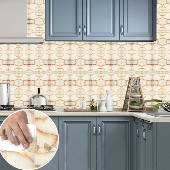 Tink Mermer Desenli Gold 30 x 30 cm Duvar PVC Karo