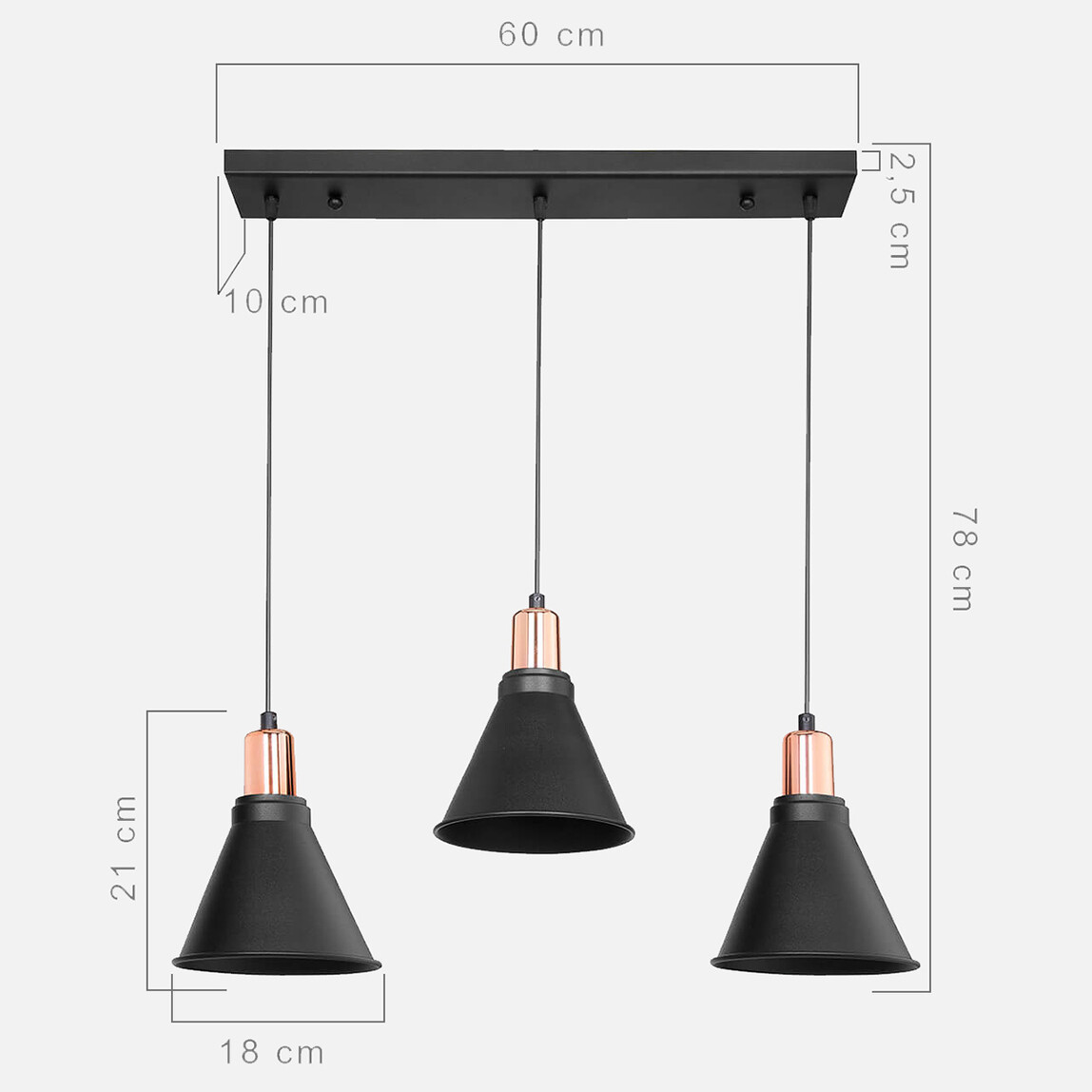    Modelsa Porto Modern 3'lü Metal Sarkıt Avize  