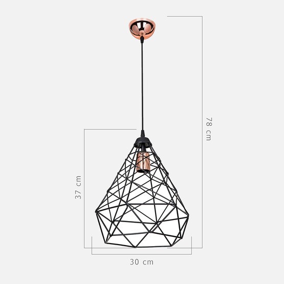 Eyfel Metal Tekli Geometrik Sarkıt