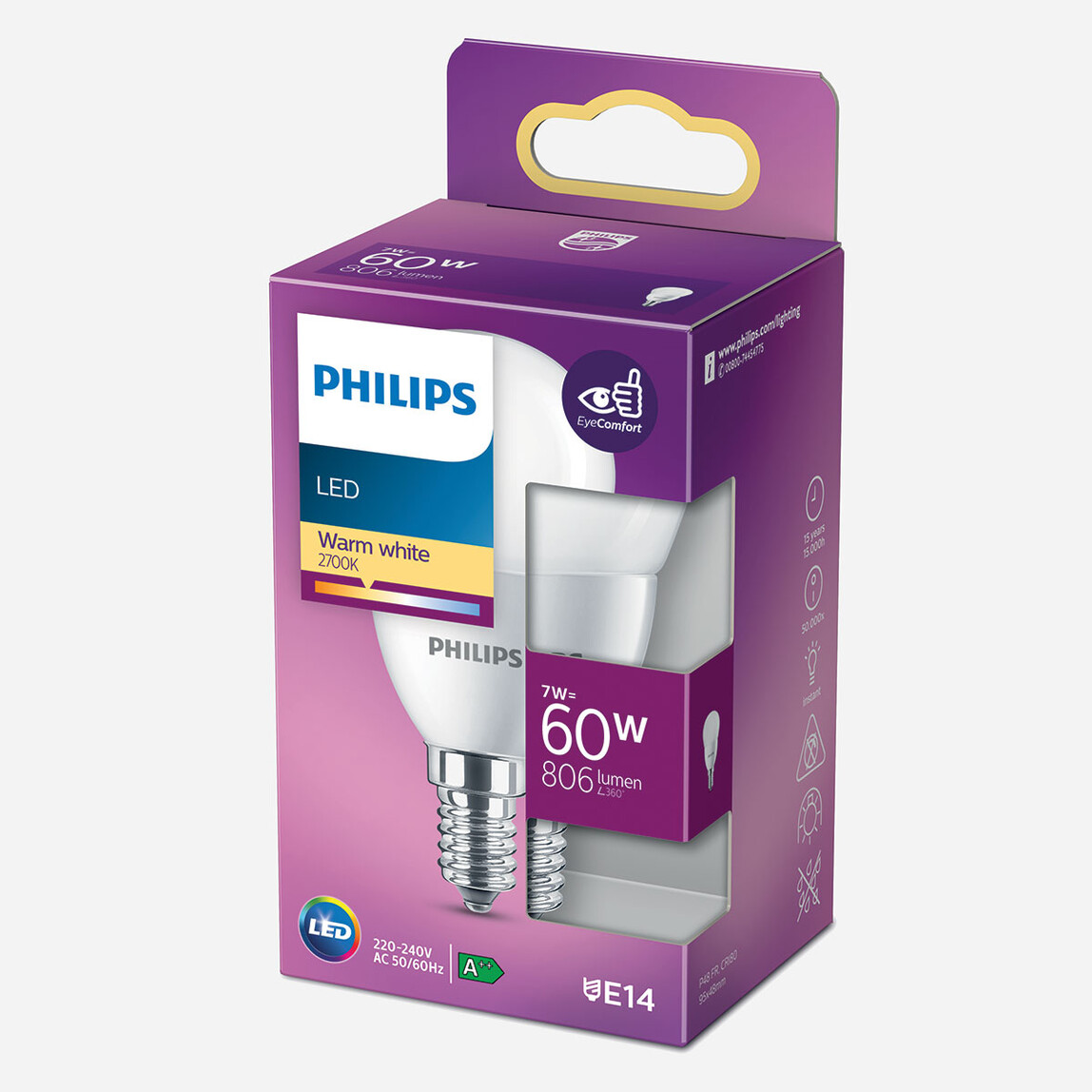    Philips P 48 60 Sıcak Beyaz Mum E14 Duy Led Ampul   