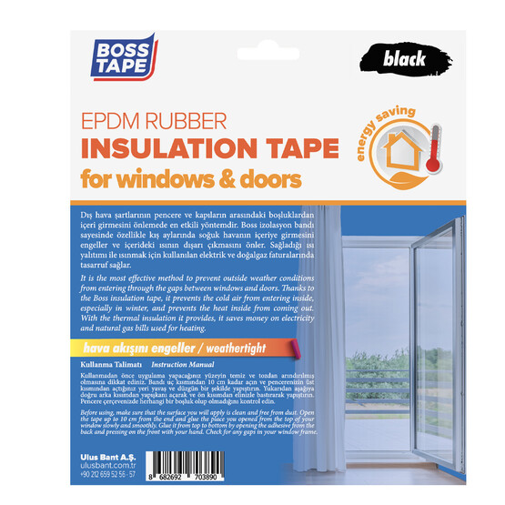 Boss Tape Epdm Kapı Pencere İzolasyon Bandı Siyah