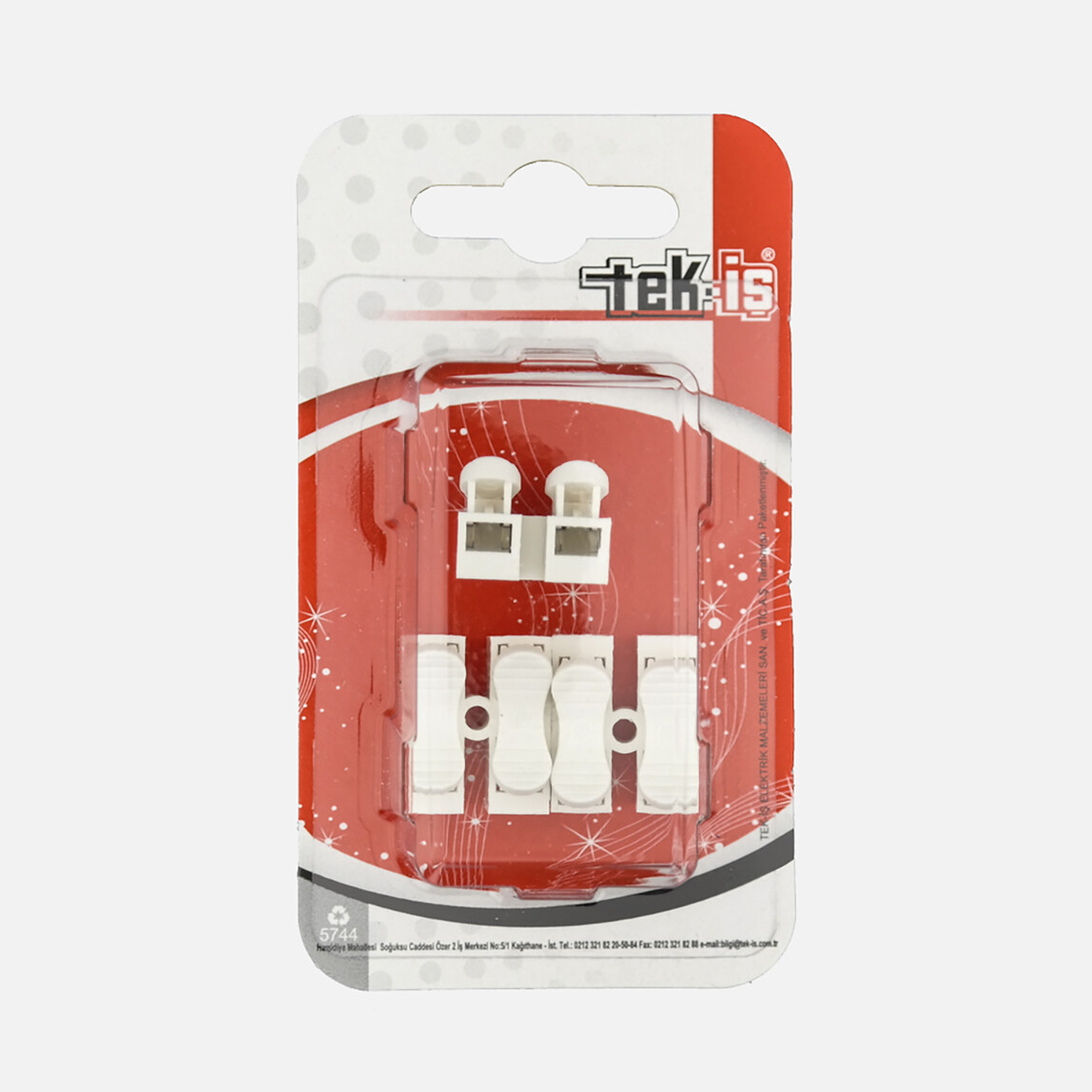    Tek-iş Yaylı Basmalı  Klemens 2x0,50-2,5 mm 3 Adet  