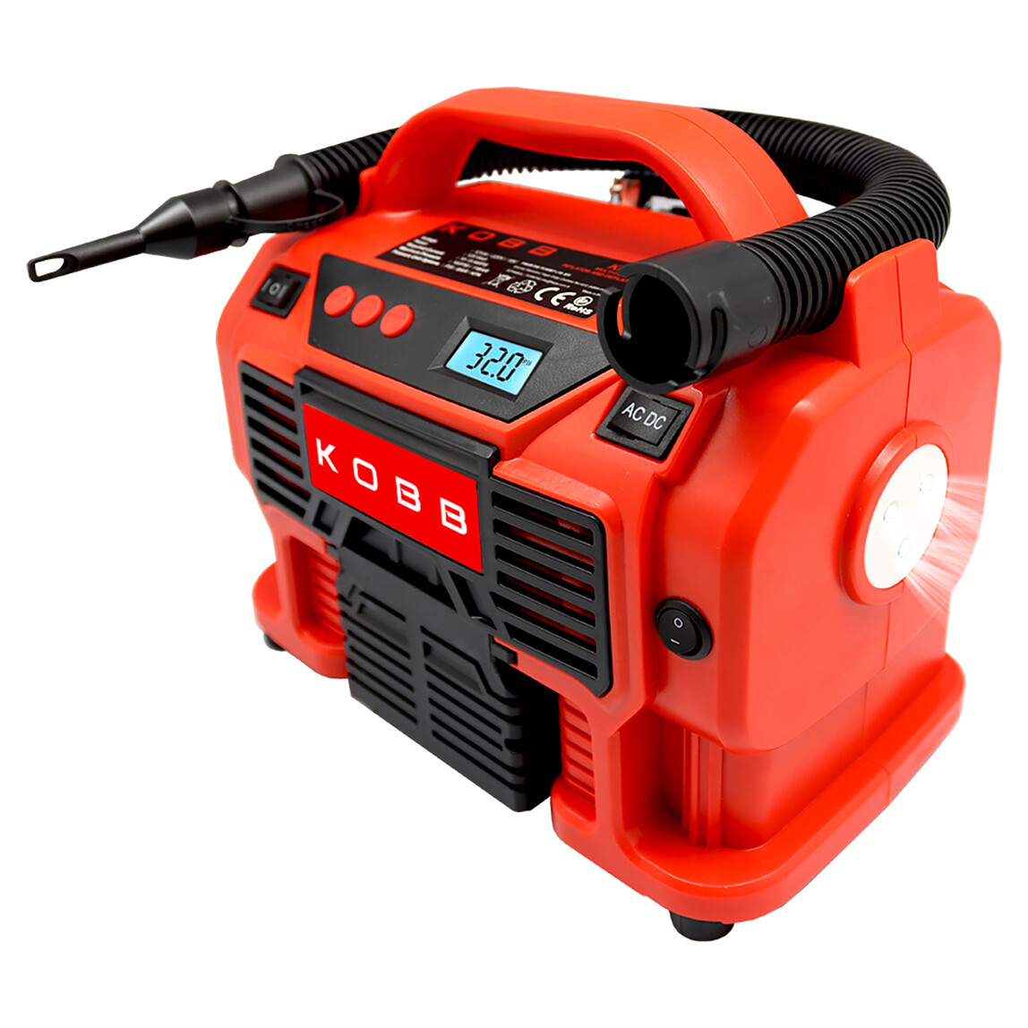    Kobb KB300 12Volt/220Volt 160 PSI Dijital Basınç Göstergeli Lastik & Yatak Şişirme Pompası 