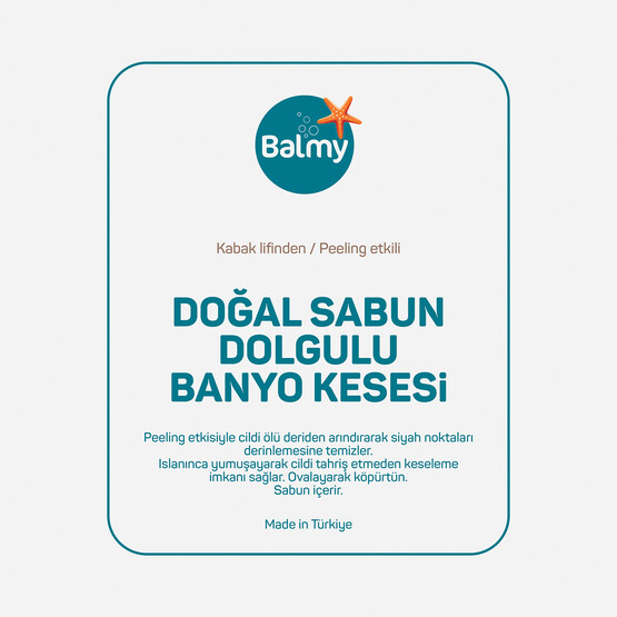 Balmy Banyo Kesesi Doğal Sabun Dolgulu 