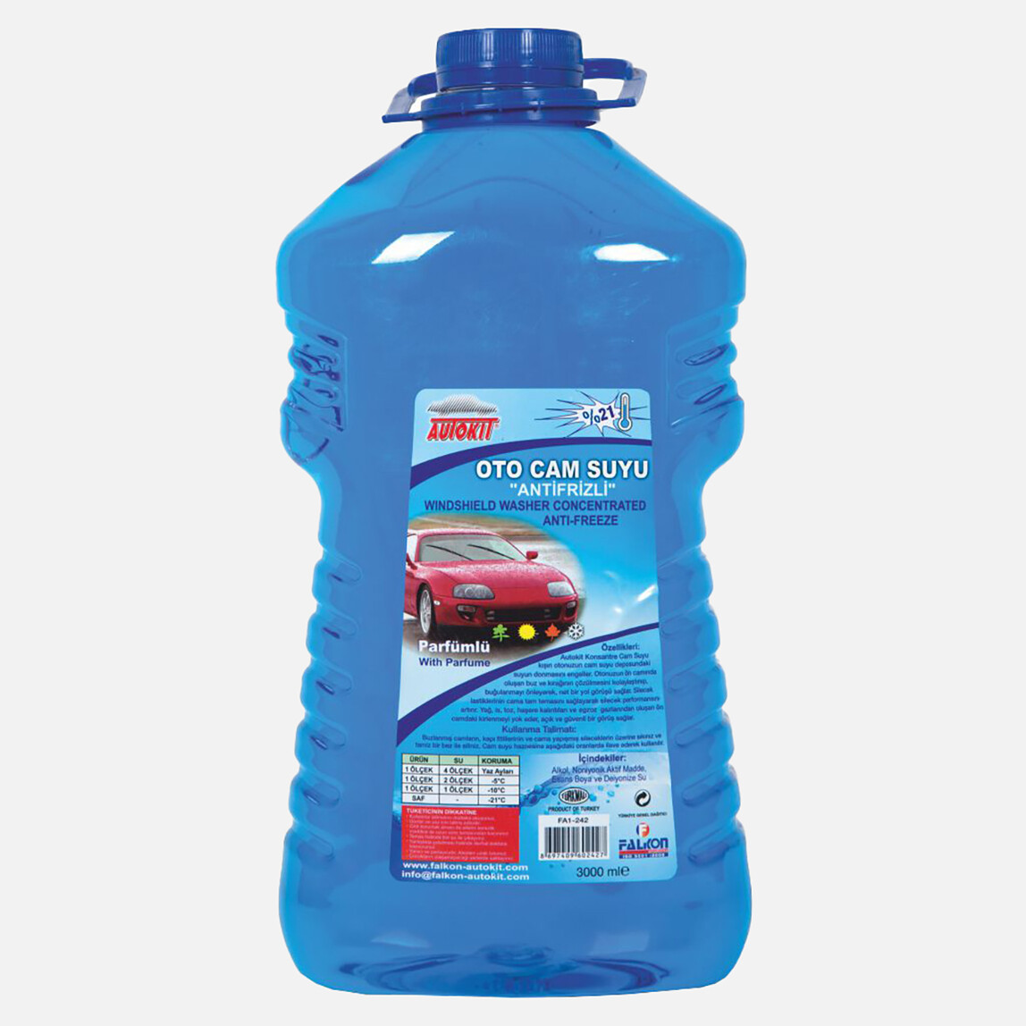    Autokit Oto Cam Suyu-3 litre  