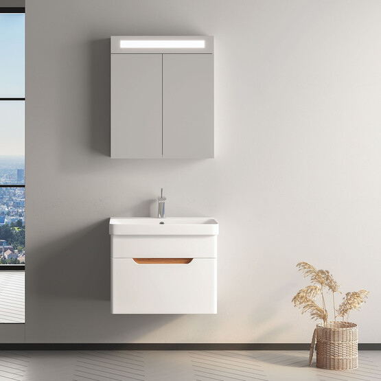 Gold Banyo Asle Aynasız 60 cm Takım Banyo Dolabı Beyaz