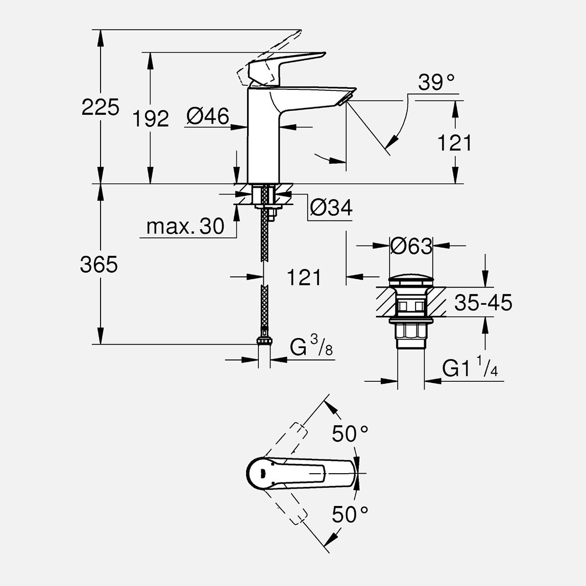    Grohe Start 2021 Büyük Lavabo Bataryası 