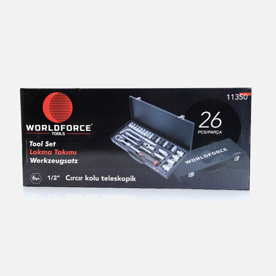 Worldforce Lokma Takımı 26 Parça S-Ultra 1/2'' Uzatmalı Cırcır - 11350