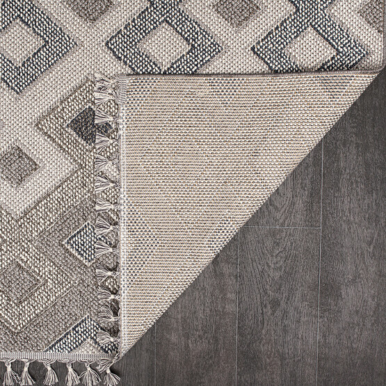Crea Natura Geometrik Desen Bukle Modern Halı 80x150 cm