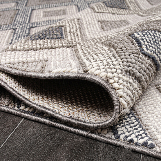 Crea Natura Geometrik Desen Bukle Modern Halı 80x300 cm