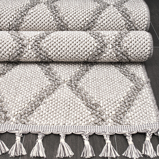 Crea Natura Geometrik Desen Bukle Modern Halı 160x230 cm