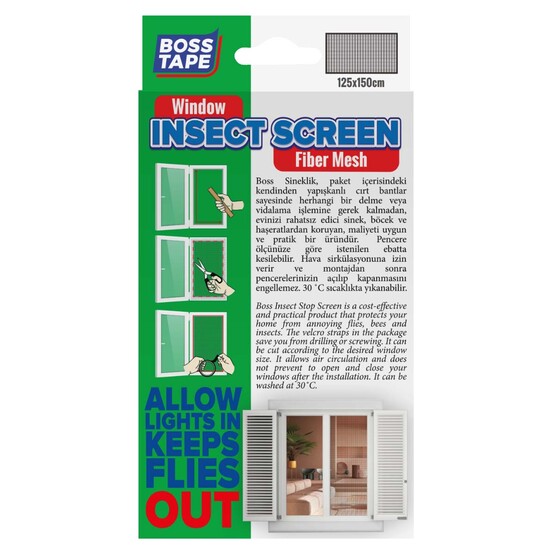 Boss Tape Cırt Bantlı Sineklik 125x150 cm Beyaz