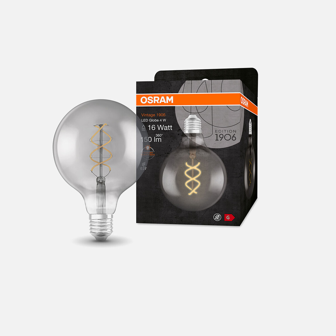    Osram Vintage 1906 Smoke Glob 4 W Sarı E27 LED Ampul 