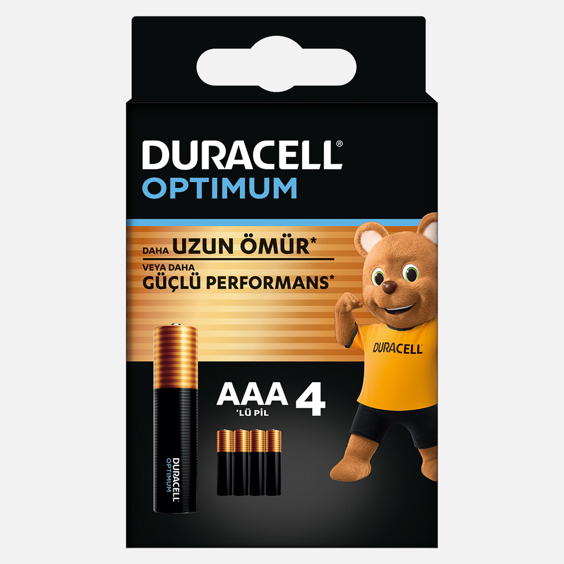    Duracell Optimum 4’lü AAA Alkalin İnce Kalem Pil  