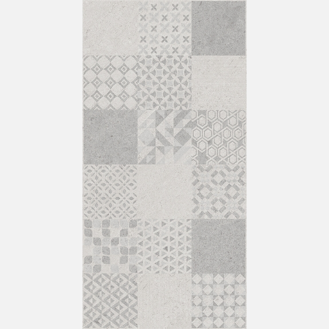    Çanakkale Seramik Urban Patchwork Dekor Karo Gri 40 x 80 cm 1,28 m2 