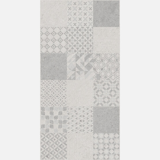 Çanakkale Seramik Urban Patchwork Dekor Karo Gri 40 x 80 cm 1,28 m2