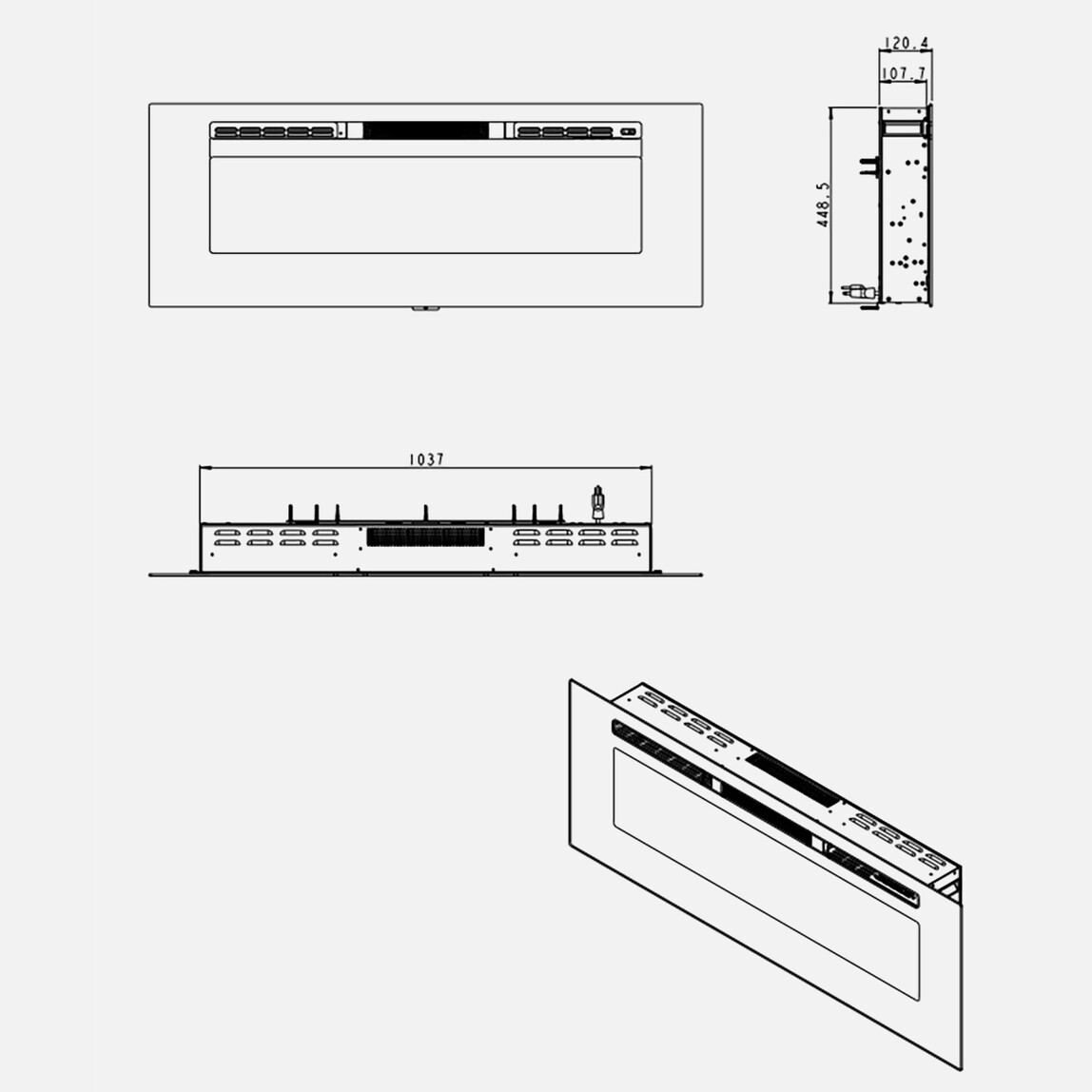    Dlc 1800W 127cm 3 Renk Plazma Dekoratif Şömine  