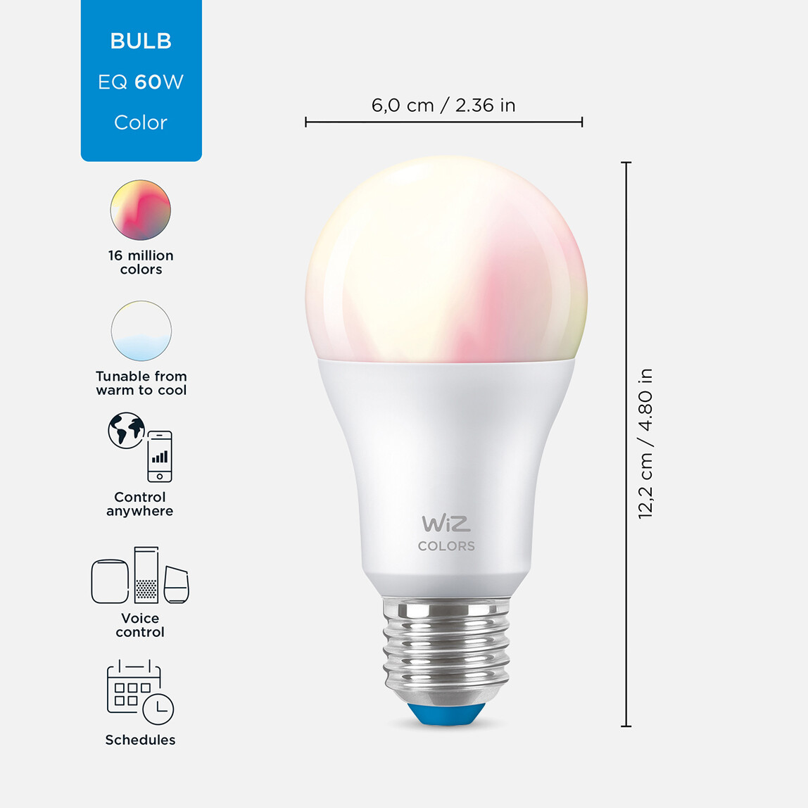    Philips Wiz A60 60 W Renkli E27 LED Ampul 