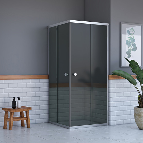 Er-Duş Titan Füme Kare Duşakabin 80x100cm