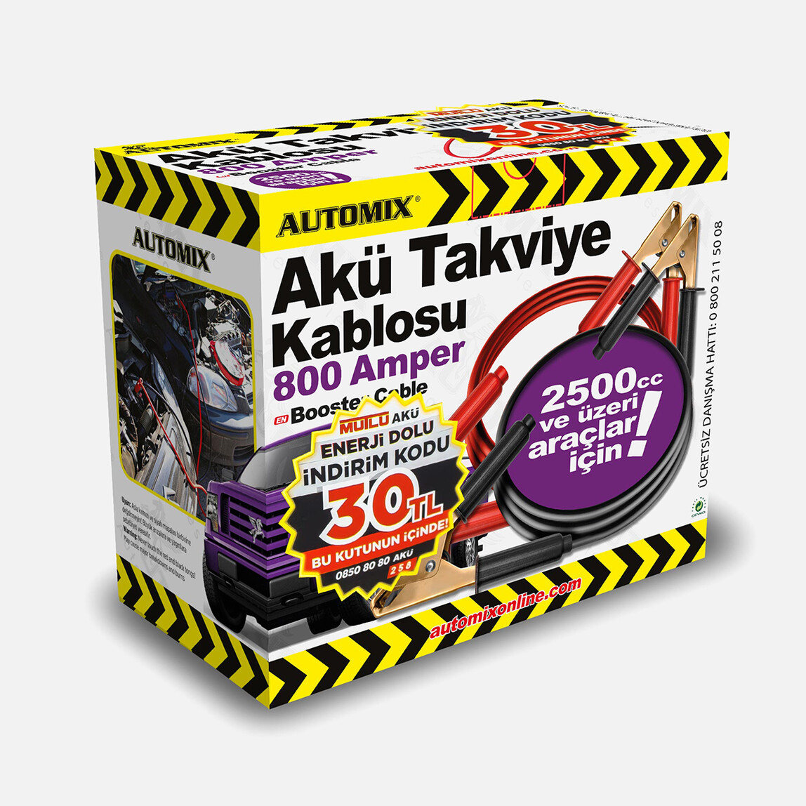    Automix Takviye Kablosu 800 Amp Kutulu  