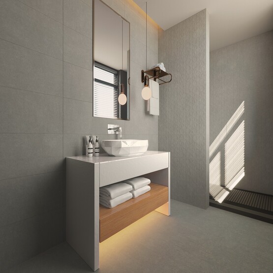Bien Pera Dekofon Rektifiyeli Karo Mat Koyu Gri 30 x 90 cm 1,89 m2
