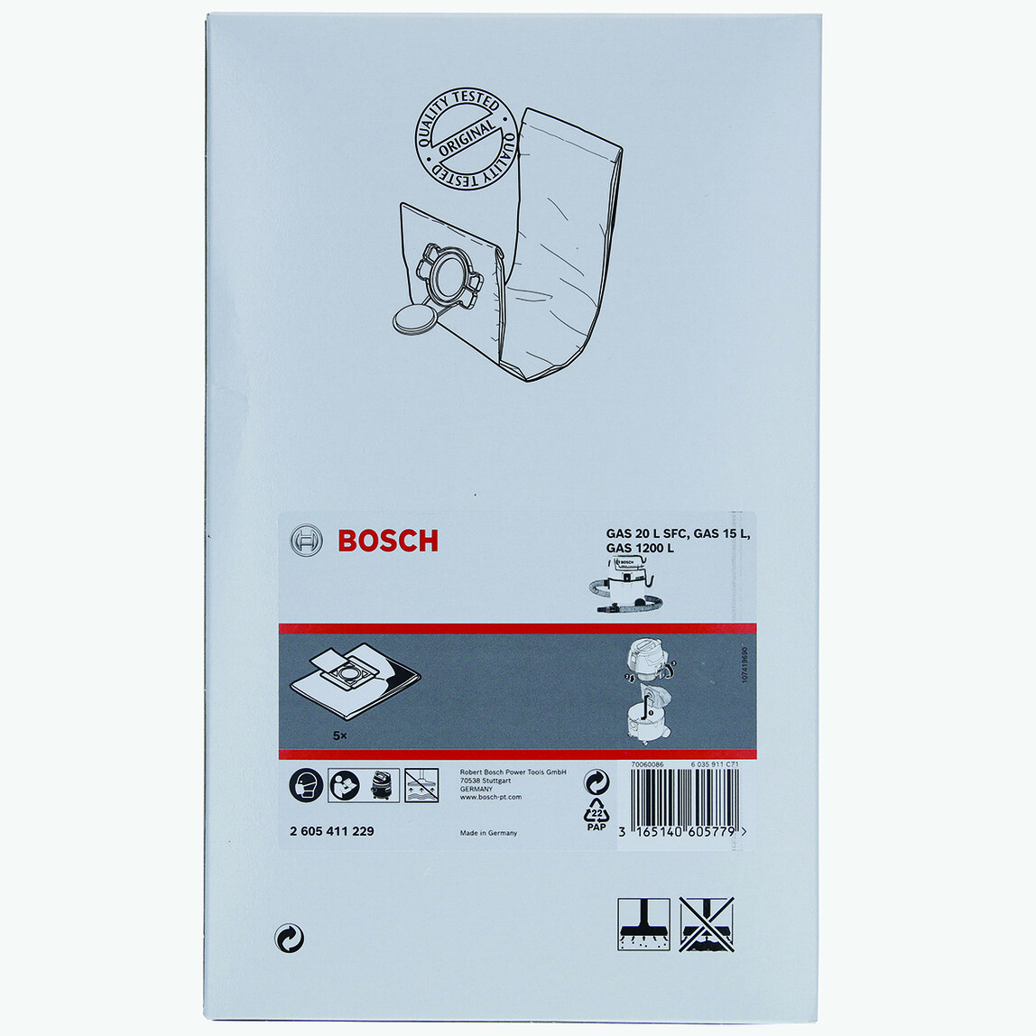    Bosch Süpürge Toz Torbası Kuru Gas15L 