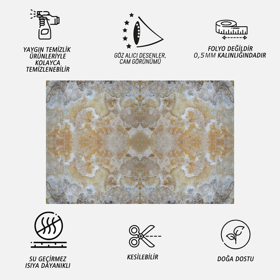 Tink Panel Desenli Cappuccino Duvar Panel PVC Karo 41 x 62 cm 0.5 mm