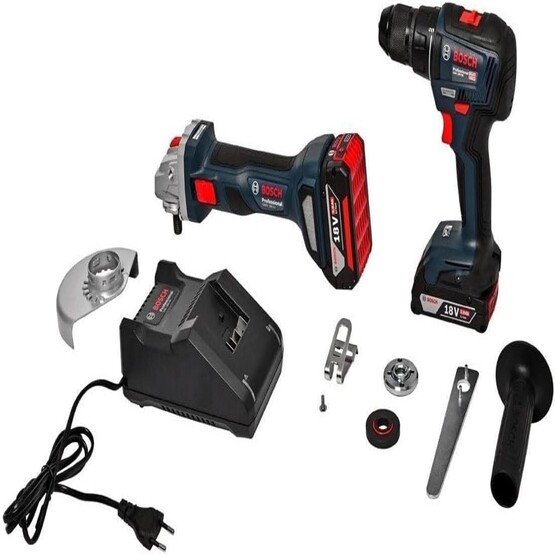 Bosch GWS 180-LI GSB 18V-50 (1 x 2.0 Ah; 1 x 4.0 Ah, GAL 18V-40) Makine Seti