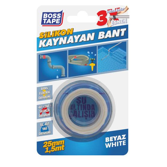Silikon Kaynayan Bant Beyaz 25mm X 1,5mt 