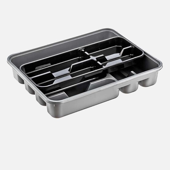 Dünya Plastik ABS Plastik 38.6x31.2 cm 12 Bölmeli Çekmece İçi Kaşıklık Gri
