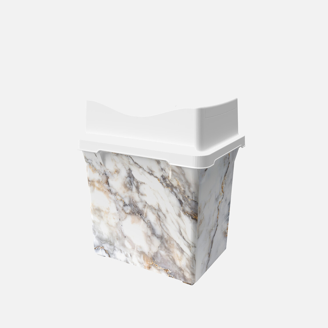    Q-Trash Marble Çöp Kutusu Çift Kapaklı 5L  