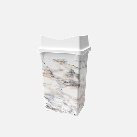 Q-Trash Marble Çöp Kutusu Çift Kapaklı 40L 