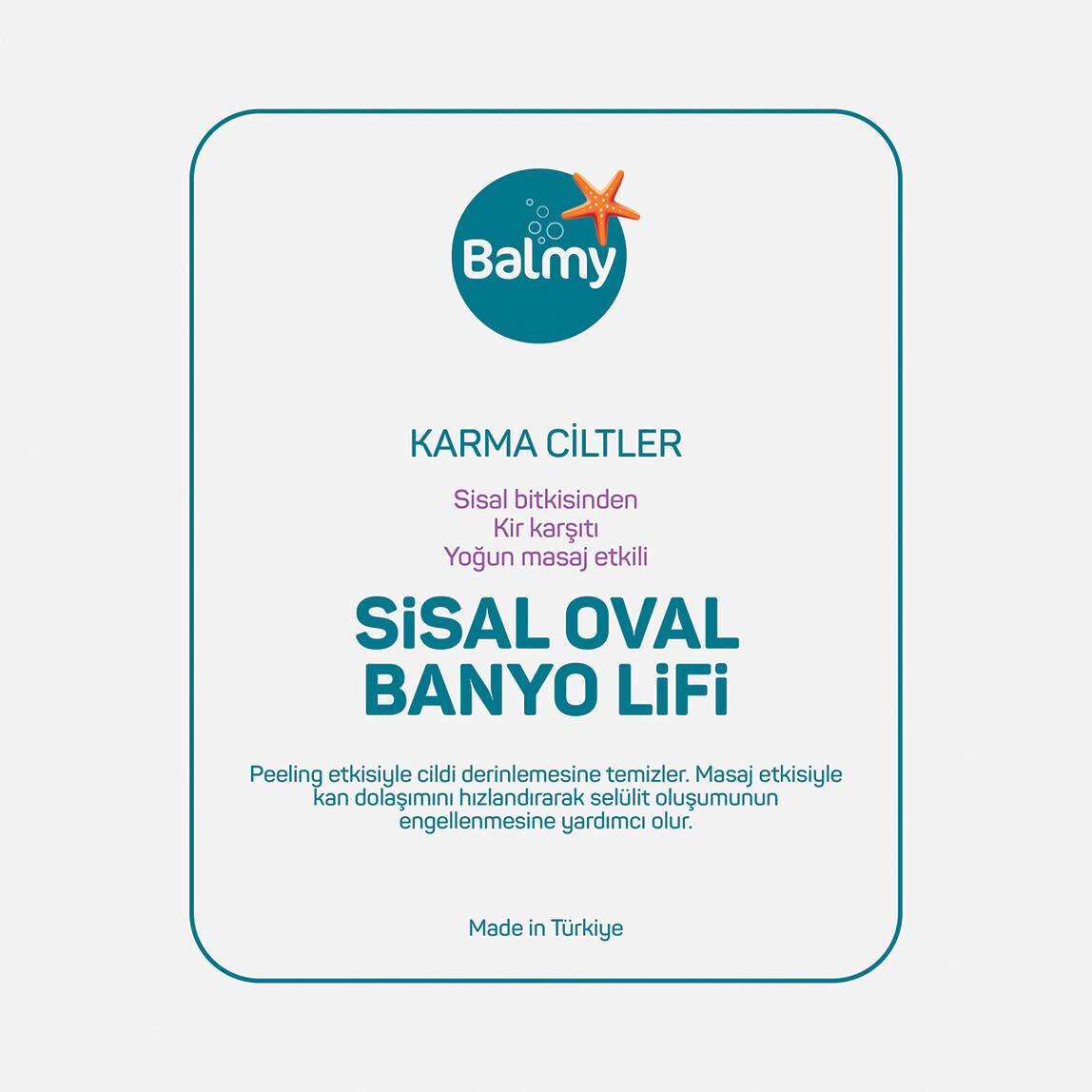    Balmy  Doğal Sisal Oval Banyo Kesesi 