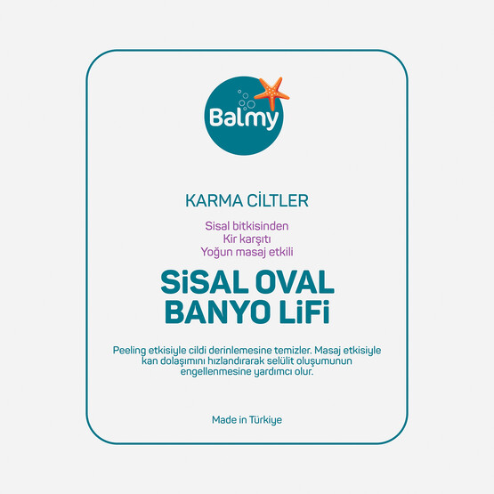 Balmy  Doğal Sisal Oval Banyo Kesesi