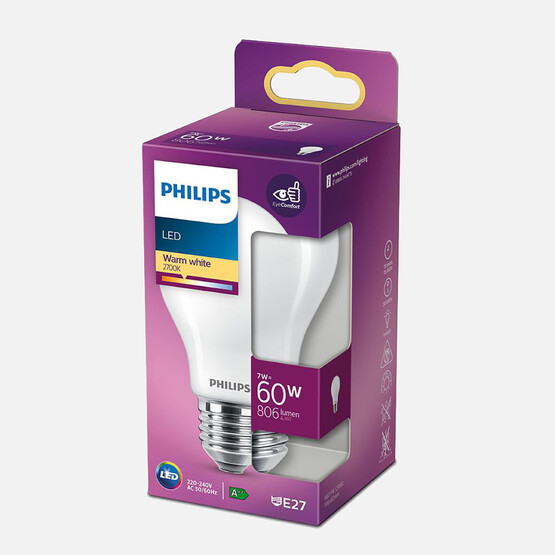 Philips Led Classic A60 WW FR 7 W Sıcak Beyaz E27 LED Ampul