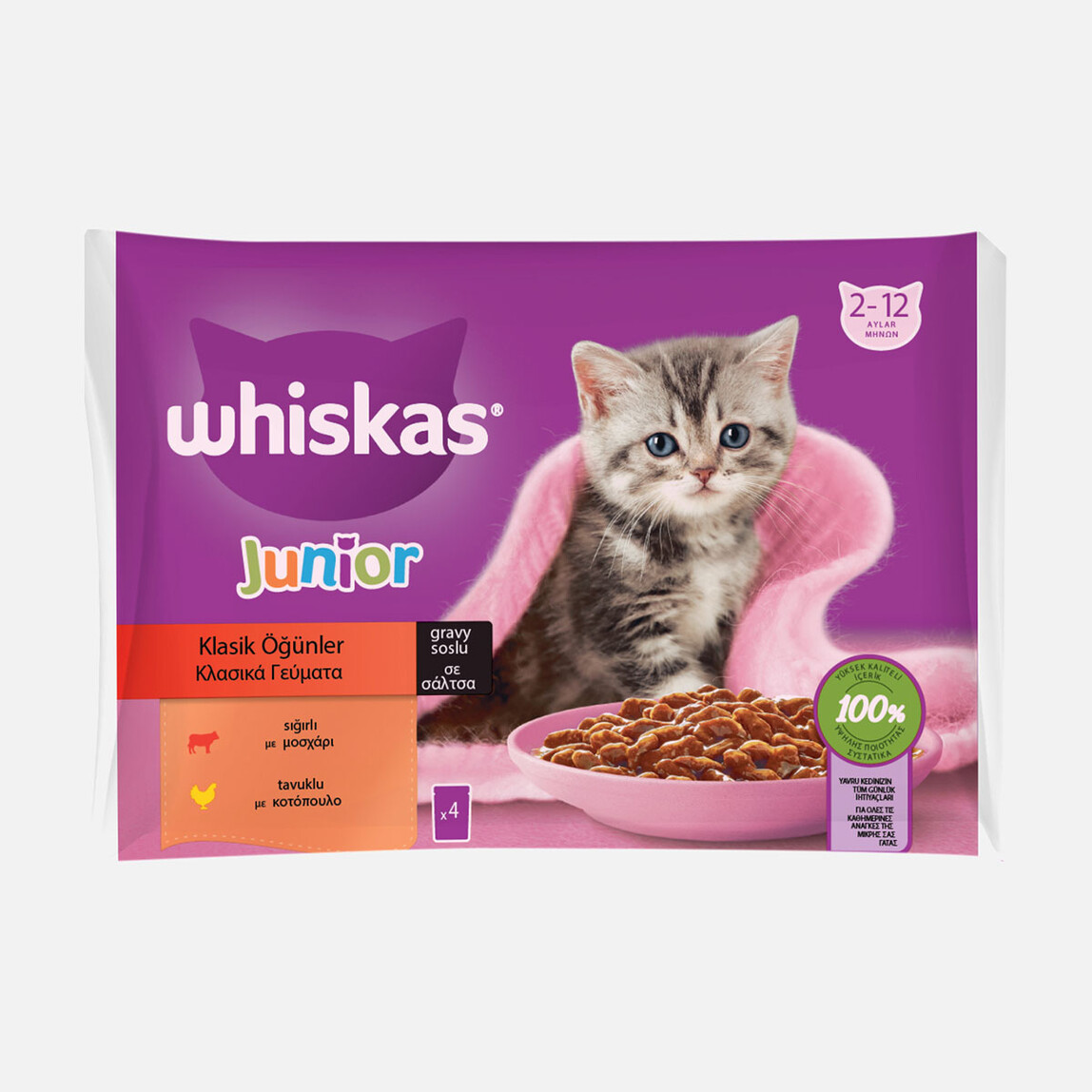    Whiskas Yavru Klasik Öğünler Poşet Yaş Mama 340g  