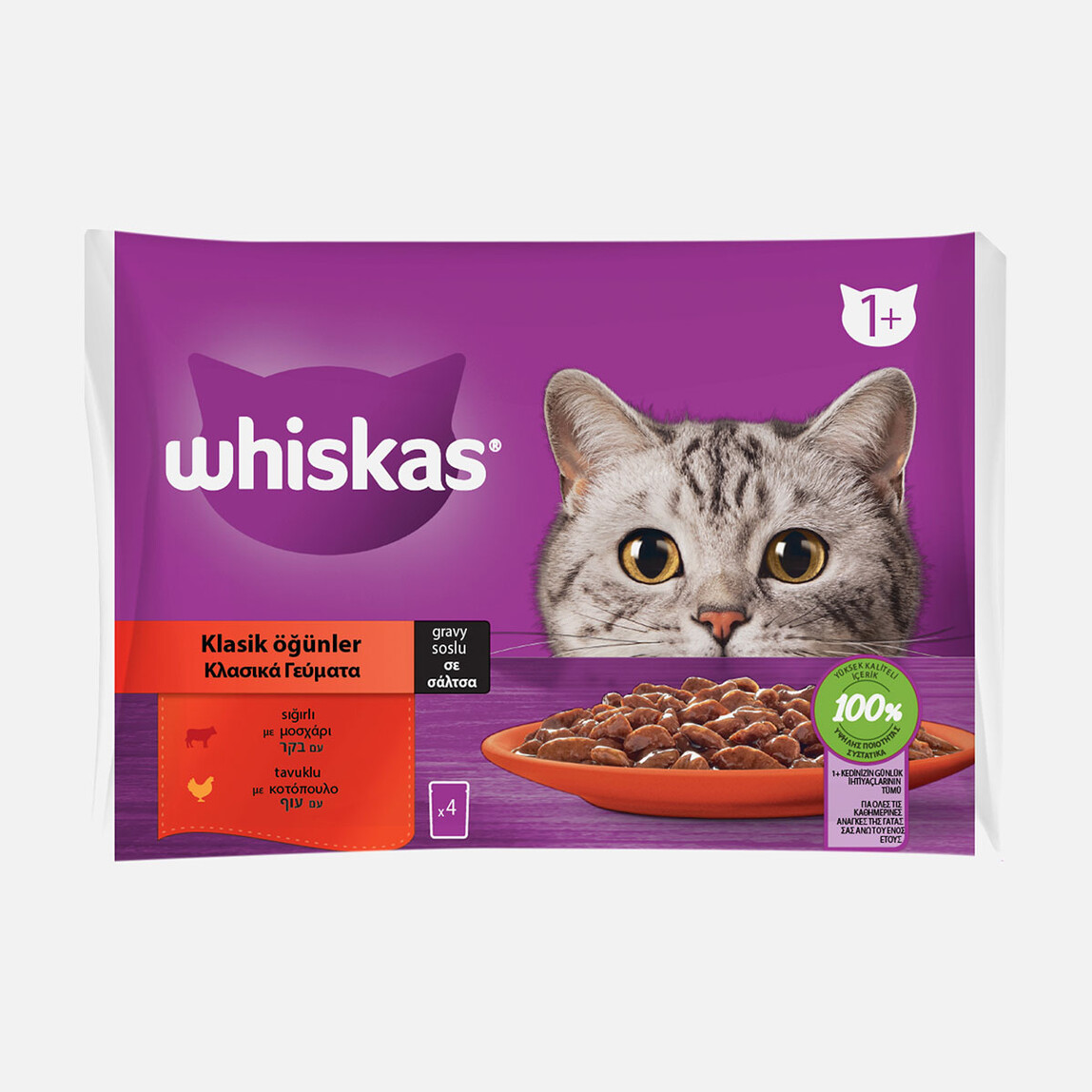    Whiskas Klasik Öğünler Poşet Yaş Mama 340g  