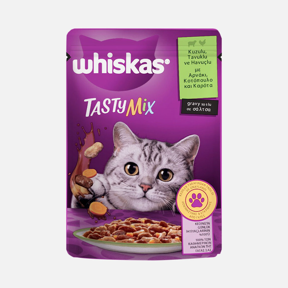    Whiskas Tasty Mix Kuzulu Tavuklu ve Havuçlu Poşet Yaş Mama 85g  