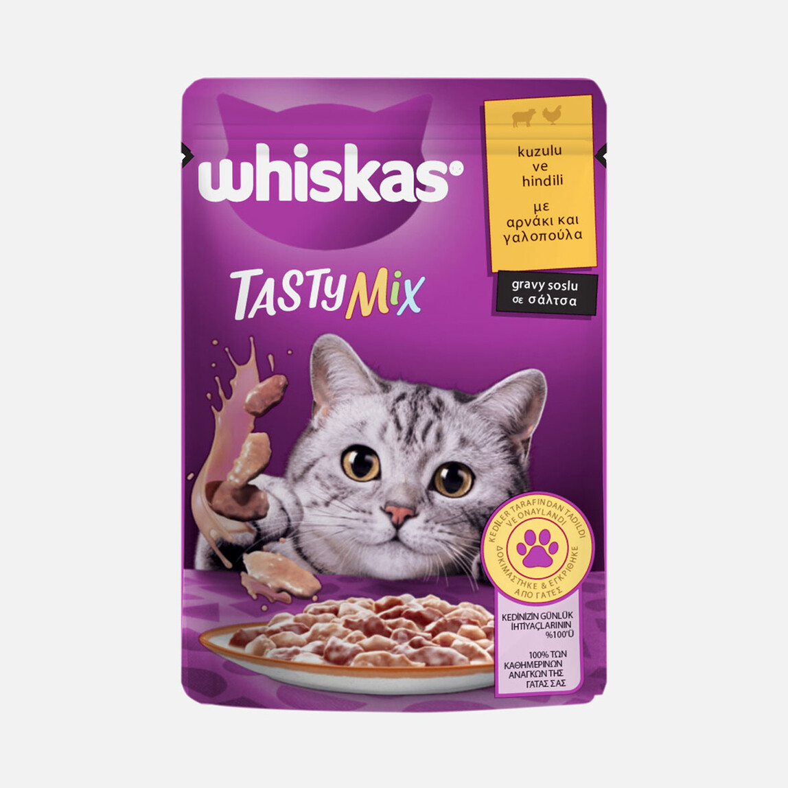    Whiskas Tasty Mix Kuzulu ve Hindili Poşet Yaş Mama 85g  