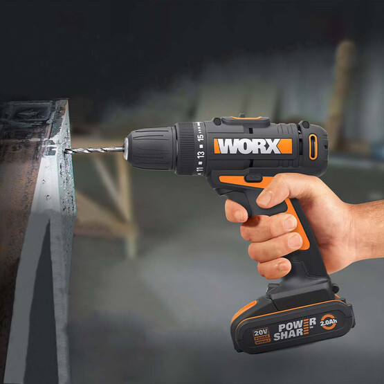 Worx WX108 20 V 2 Ah Çift Akülü Li-ion Darbesiz Akülü Matkap  