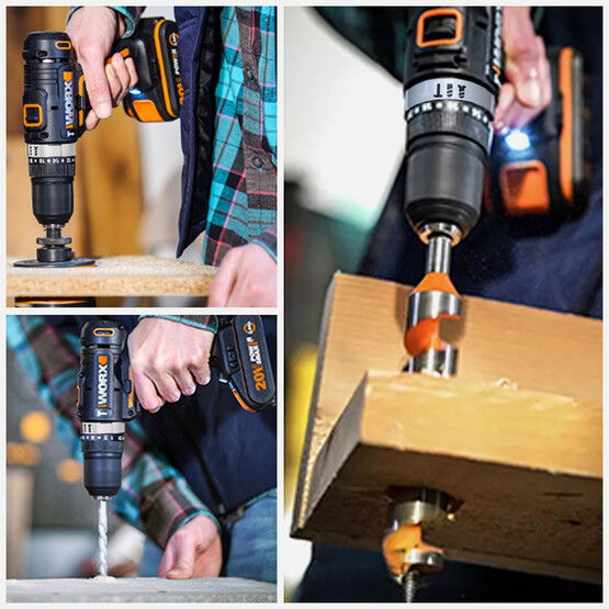 Worx WX370.1 20 V 2 Ah Çift Akülü Li-ion Darbeli Akülü Matkap  