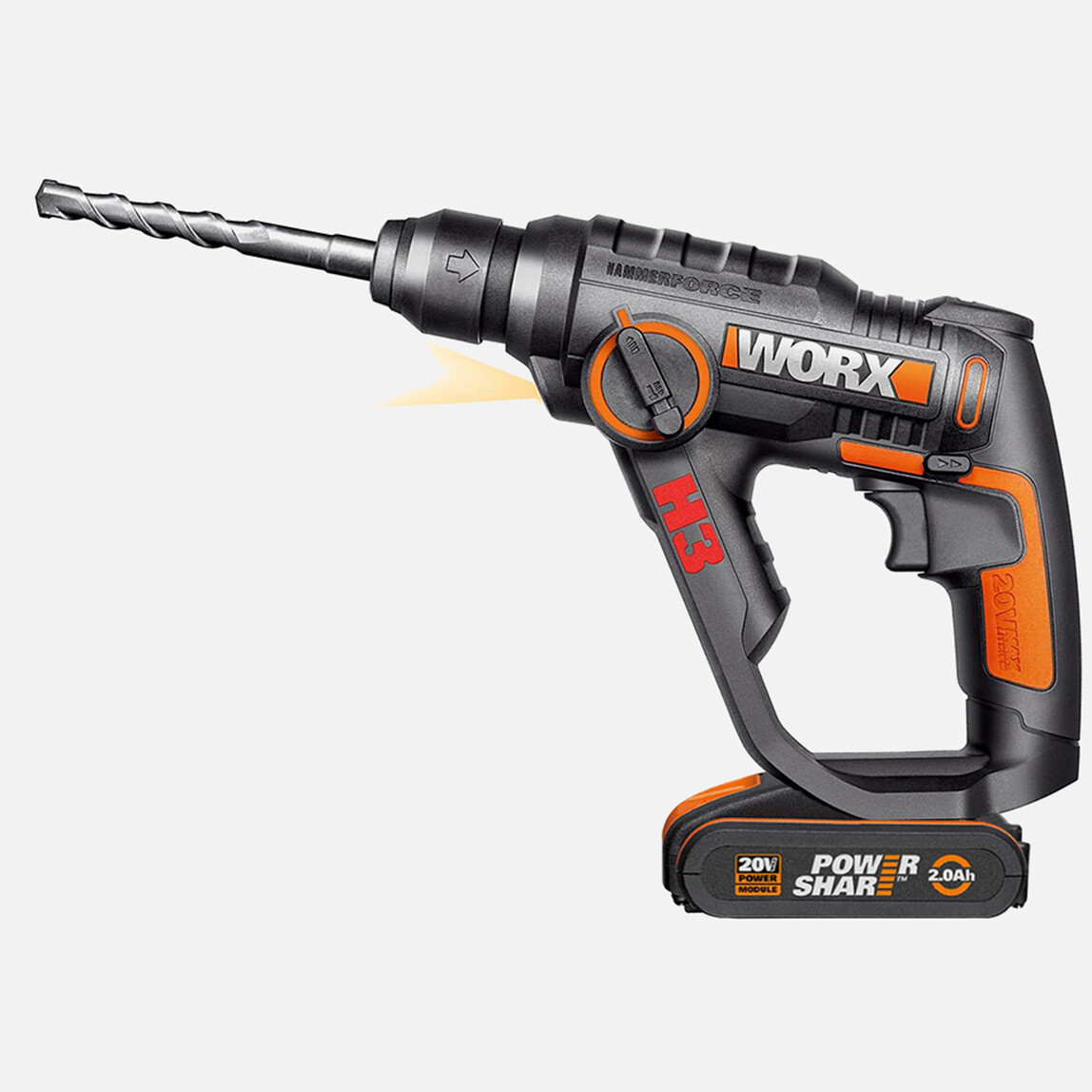    Worx WX390.1 20 V 2 Ah Çift Akülü Li-ion Darbeli Akülü Matkap + 8 Adet Uç + Mandren  