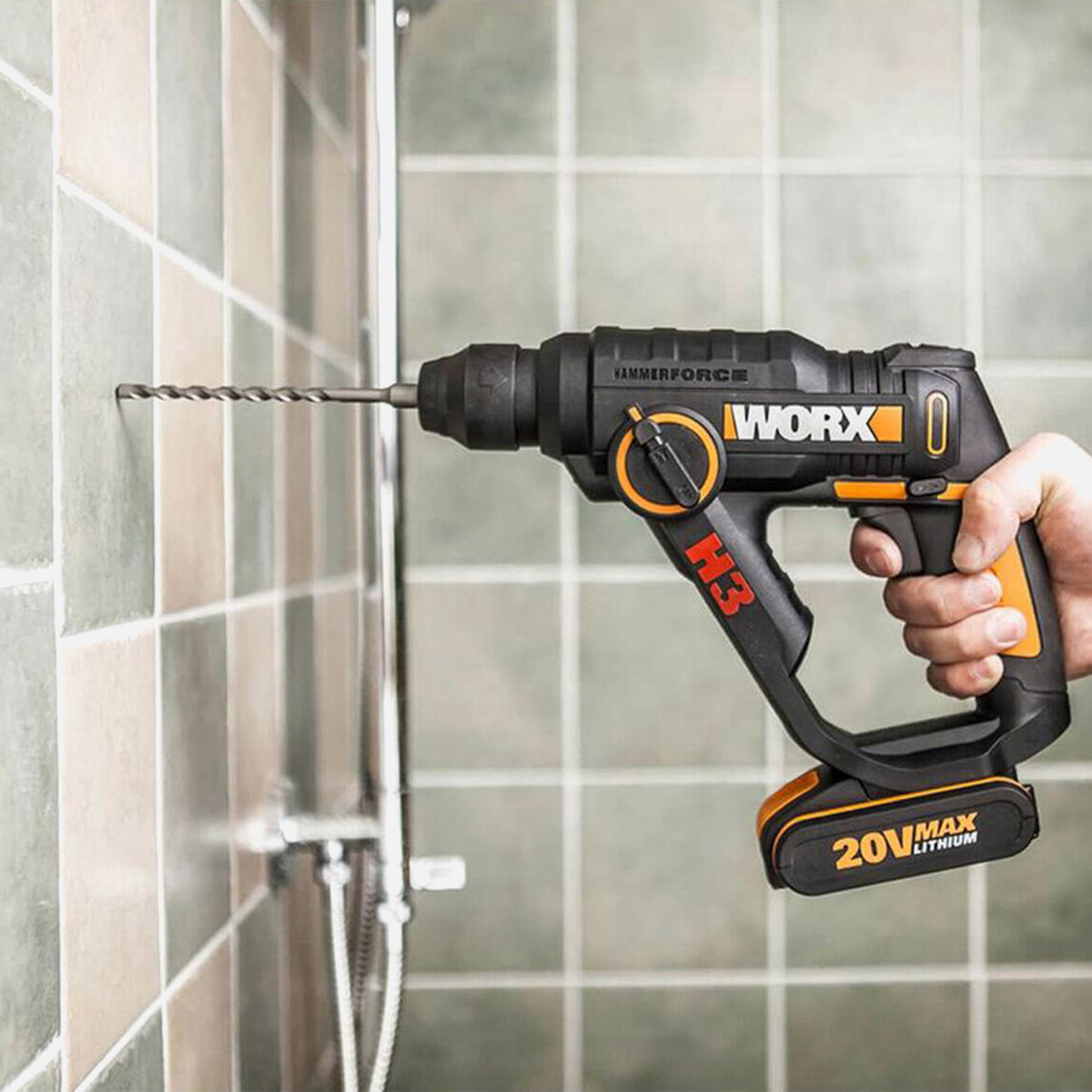    Worx WX390.1 20 V 2 Ah Çift Akülü Li-ion Darbeli Akülü Matkap + 8 Adet Uç + Mandren  