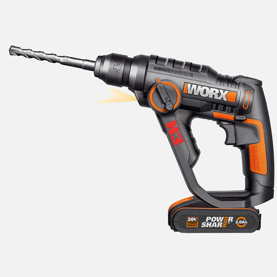 Worx WX390.1 20 V 2 Ah Çift Akülü Li-ion Darbeli Akülü Matkap + 8 Adet Uç + Mandren 