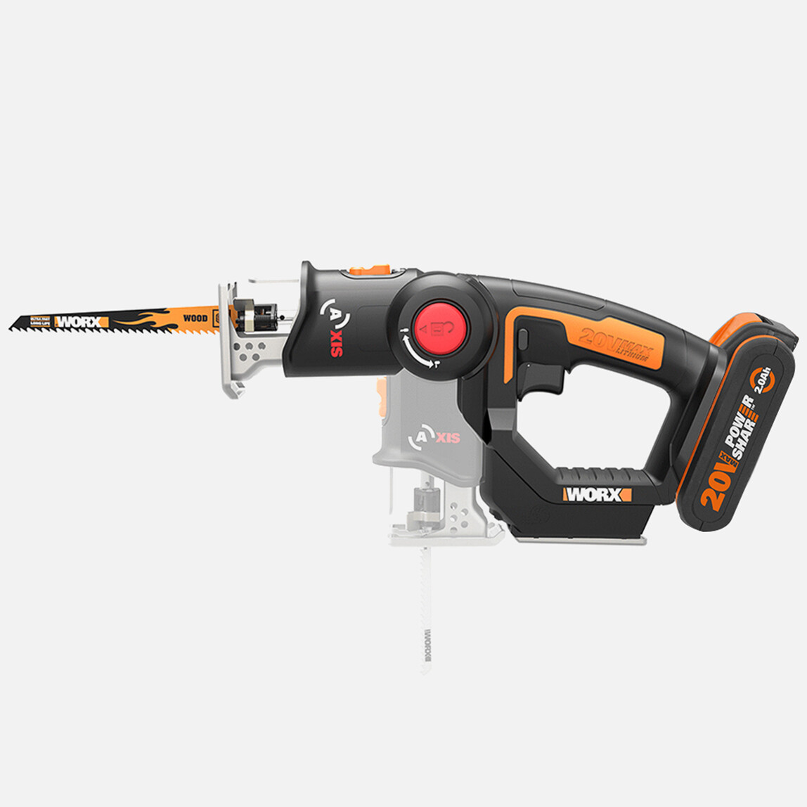    WORX WX550 20Volt 2.0Ah. Li-ion Profesyonel Dekupaj ve Tilki Kuyruğu Testere  