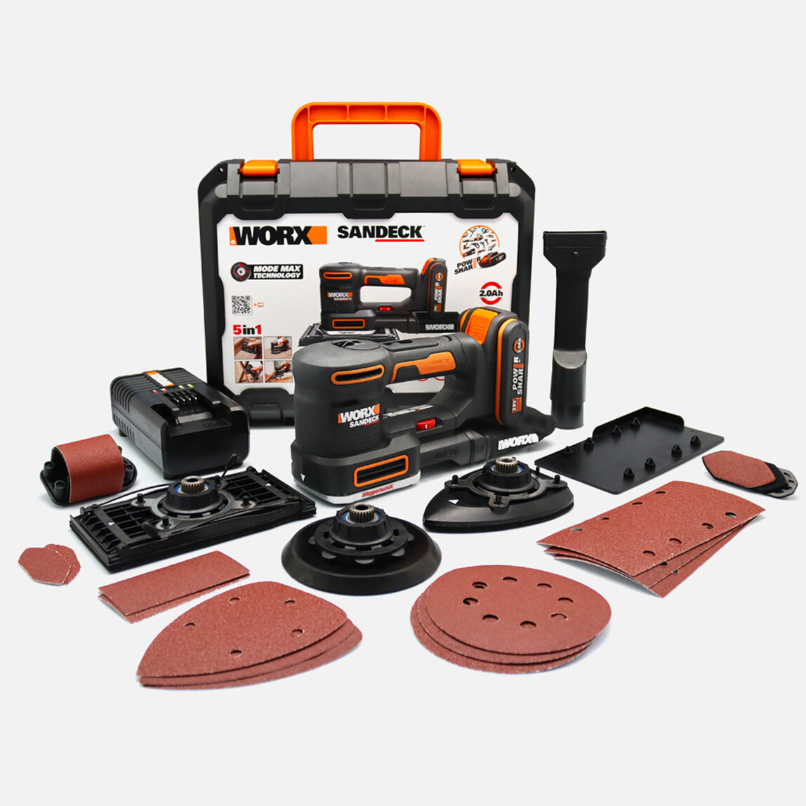    WORX WX820 20Volt 2.0Ah. Li-ion Profesyonel Devir Ayarlı Çok Amaçlı Şarjlı Zımpara  