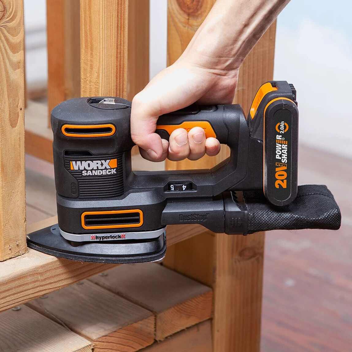    WORX WX820 20Volt 2.0Ah. Li-ion Profesyonel Devir Ayarlı Çok Amaçlı Şarjlı Zımpara  